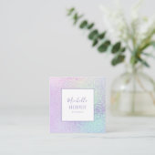 トレンディーホログラフィックプロフェッショナルシック スクエア名刺 (スタンド正面)