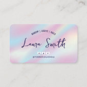 トレンディーホログラフィックヘアスタイリスト爪、 ネイル美しいサロン ロイヤリティカード (正面)