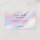 トレンディーホログラフィックヘアスタイリスト爪、 ネイル美しいサロン 名刺 (裏面)