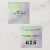 トレンディーホログラフィックユニコーンメイクアップヘア爪、 ネイルグラム スクエア名刺 (正面/裏面)