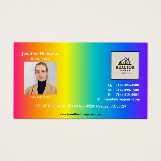 トレンディーホログラフィックレインボー名刺 (正面)