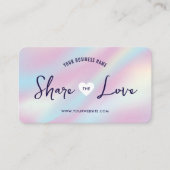 トレンディーホログラフィック共有ザ・ラブ爪、 ネイルスパサロン 紹介カード (正面)