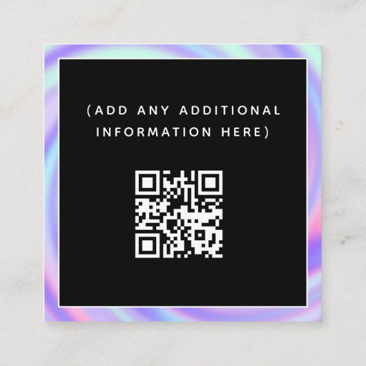 トレンディーホログラフィック勾配ソーシャルメディアQRコード スクエア名刺 (裏面)