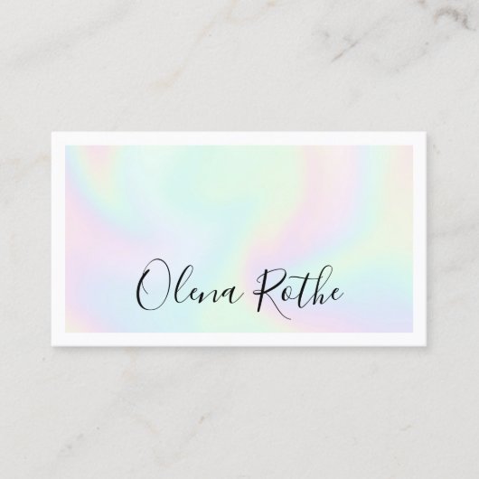 トレンディーホログラフィック署名スクリプトプロフェッショナル コーリングカード (正面)