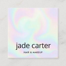 トレンディーホログラフィック虹彩色の名前 スクエア名刺