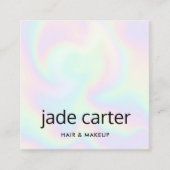 トレンディーホログラフィック虹彩色の名前 スクエア名刺 (正面)