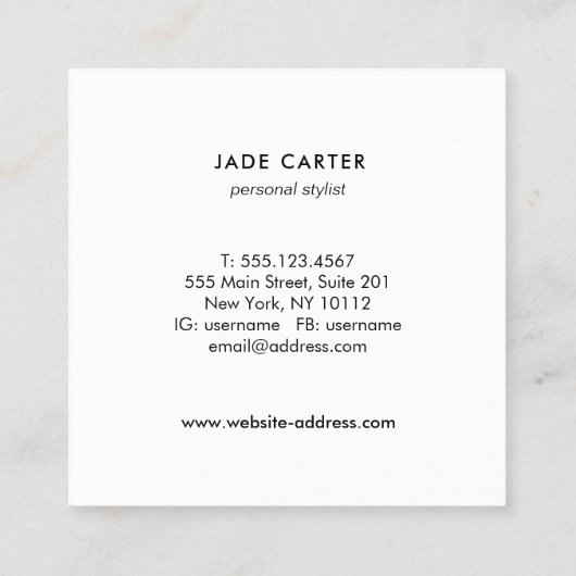 トレンディーホログラフィック虹彩色の名前 スクエア名刺 (裏面)