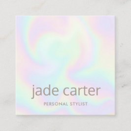 トレンディーホログラフィック虹彩色メイクアップアーティスト スクエア名刺