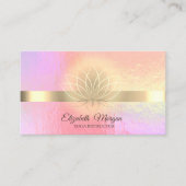 トレンディーホログラフィック、金ゴールド、ロータスヨガインストラクター 名刺 (正面)