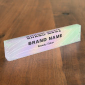 トレンディーホログラムエステティシャンフェミニンスタイル デスクネームプレート (側面)