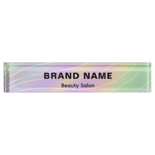 トレンディーホログラムエステティシャンフェミニンスタイル デスクネームプレート (正面)