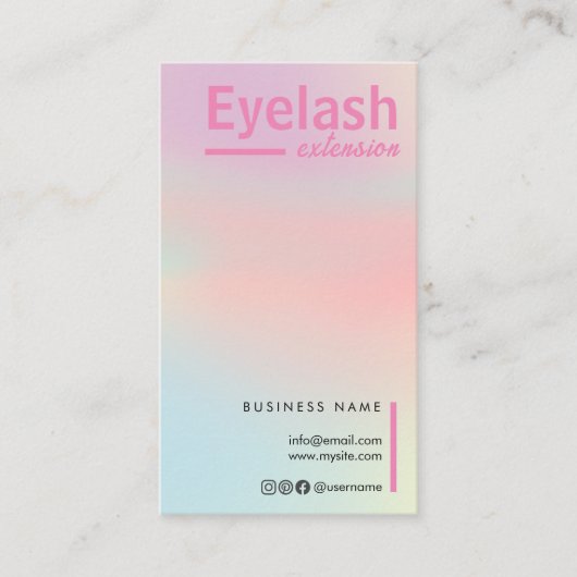 トレンディーホログラムクライアントLash Mapまつげ拡張機能 名刺 (正面)
