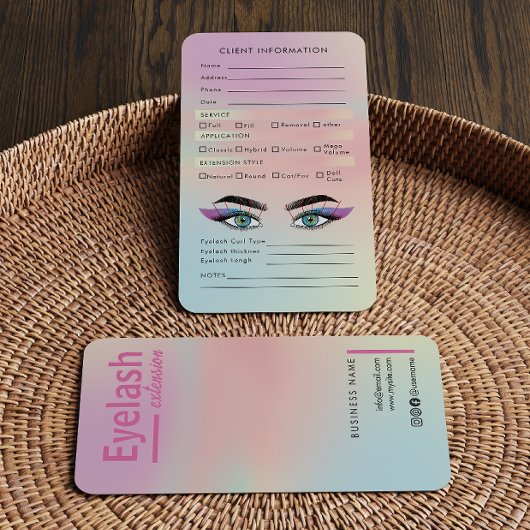 トレンディーホログラムクライアントLash Mapまつげ拡張機能 名刺