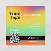 トレンディーホロモダングラはっきりしたムイン後を追スタグラム スクエア名刺 (裏面)