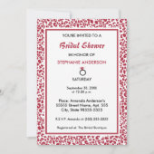 トレンディーホワイトとレッドヒョウのプリントブライダルシャワー 招待状 (正面)