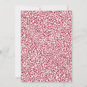 トレンディーホワイトとレッドヒョウのプリントブライダルシャワー 招待状 (裏面)