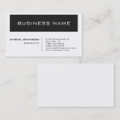 トレンディーホワイトグレーストライプのマネージャの名刺 名刺 (正面/裏面)