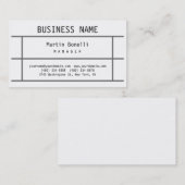 トレンディーホワイトグレー線マネージャの名刺 名刺 (正面/裏面)