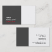 トレンディーホワイトグレー魅力的な名刺 名刺 (正面/裏面)