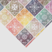 トレンディーホワイトジオメトリックオーナメントカラフルタイルアート 薄葉紙 (詳細)