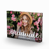 トレンディーホワイトスクリプトのモダン卒業 フォトブロック (右)