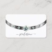 トレンディーホワイトダイヤモンドとシルバーモノグラムの 名刺 (正面)