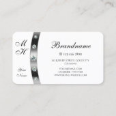 トレンディーホワイトダイヤモンドとシルバーモノグラムの 名刺 (裏面)