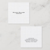 トレンディーホワイトチェックミニマモダンリストプロフェッショナル スクエア名刺 (正面/裏面)