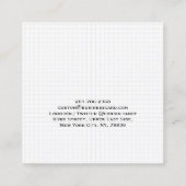 トレンディーホワイトチェックミニマモダンリストプロフェッショナル スクエア名刺 (裏面)