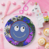 トレンディーホワイトデイジーズウィズブルー&パープルペチュニア ペーパープレート (パーティー)