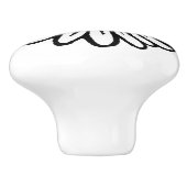 トレンディーホワイトデイジーフラワー – ヒッピーフローラファッション セラミックノブ (側面)