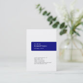 トレンディーホワイトネイビーブルーユニークビジネスカード 名刺 (スタンド正面)