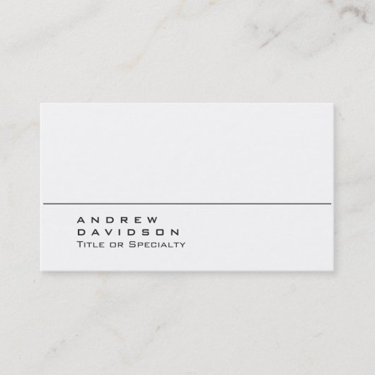 トレンディーホワイトプレーンスタイリッシュ名刺 名刺 (正面)