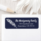 トレンディーホワイトボヘミアントライバルフェザー ラベル (インサイチュ)