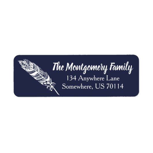 トレンディーホワイトボヘミアントライバルフェザー ラベル (正面)