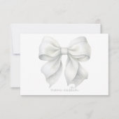 トレンディーホワイトボーパーソナライズされたグ(名前モノグラム) ノートカード (正面)