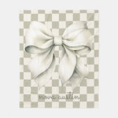 トレンディーホワイトボーパーソナライズされたグ（名前モノグラム） フリースブランケット (正面)