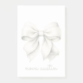 トレンディーホワイトボーパーソナライズされたグ（名前モノグラム） ポストイット (正面)