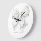 トレンディーホワイトボーパーソナライズされたグ（名前モノグラム） ラージ壁時計 (傾斜)