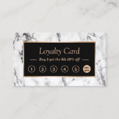 トレンディーホワイトマーブルサロンロイヤリティパンチカード ロイヤリティカード (正面)
