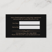 トレンディーホワイトマーブル美しいサロン紹介カード 紹介カード (裏面)