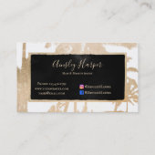 トレンディーホワイトモダン金ゴールドパームツリーズプロフェッショナル 名刺 (裏面)