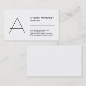 トレンディーホワイトモノグラム標準名刺 名刺 (正面/裏面)