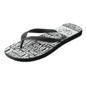 トレンディーホワイトラブタイポグラフィ&二ハート ビーチサンダル (アングル)