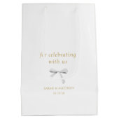 トレンディーホワイトリ結婚ボンありがとう ミディアムペーパーバッグ (裏面)