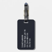 トレンディーホワイトレッドとネイビーのグラフィックカラーブロック ラゲッジタグ (裏面縦)