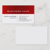 トレンディーホワイトレッドストライプのマネージャの名刺 名刺 (正面/裏面)