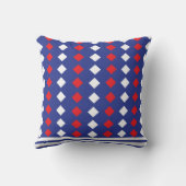 トレンディーホワイトレッドダイヤストライプモンド模様 クッション (裏面)