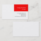 トレンディーホワイトレッド・マネージャ・ビジネス・カード 名刺 (正面/裏面)