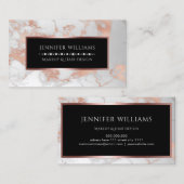 トレンディーホワイトローズ金ゴールドマーブルメイクアップアーティストサロン 名刺 (正面/裏面)